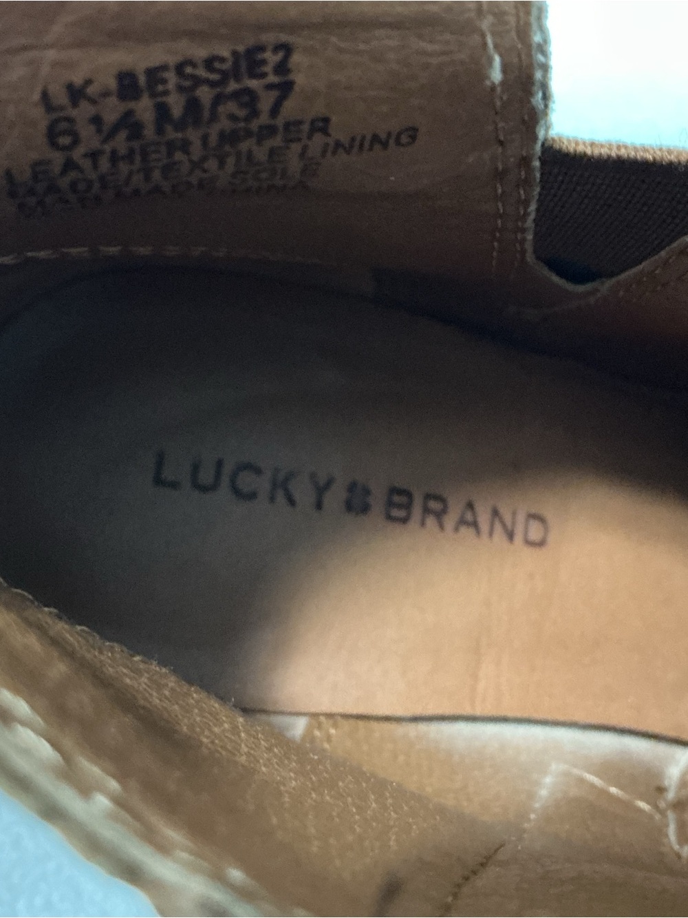 Lucky Brand Bessie2 Brown Leather Ankle Boots Booties Women's Size 6.5 M / 37 - Picture 5 of 11